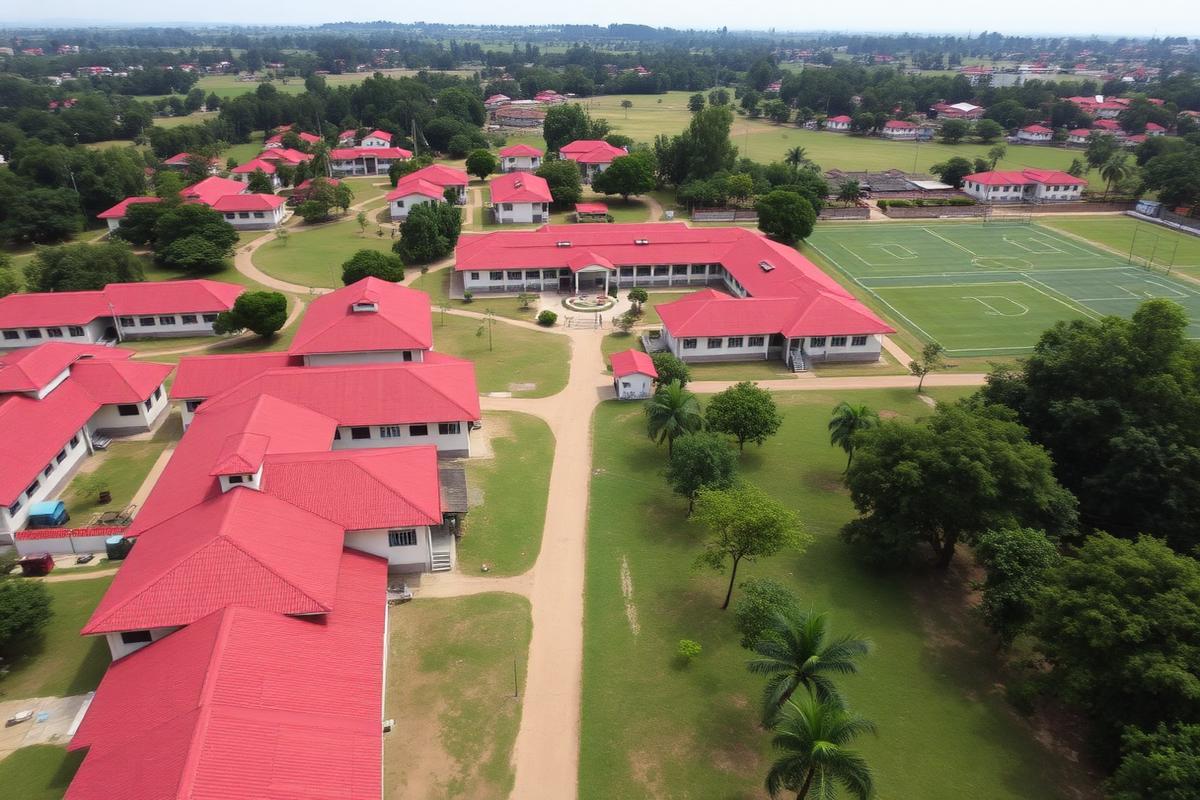 Aerial view of Mango Secondary School campus